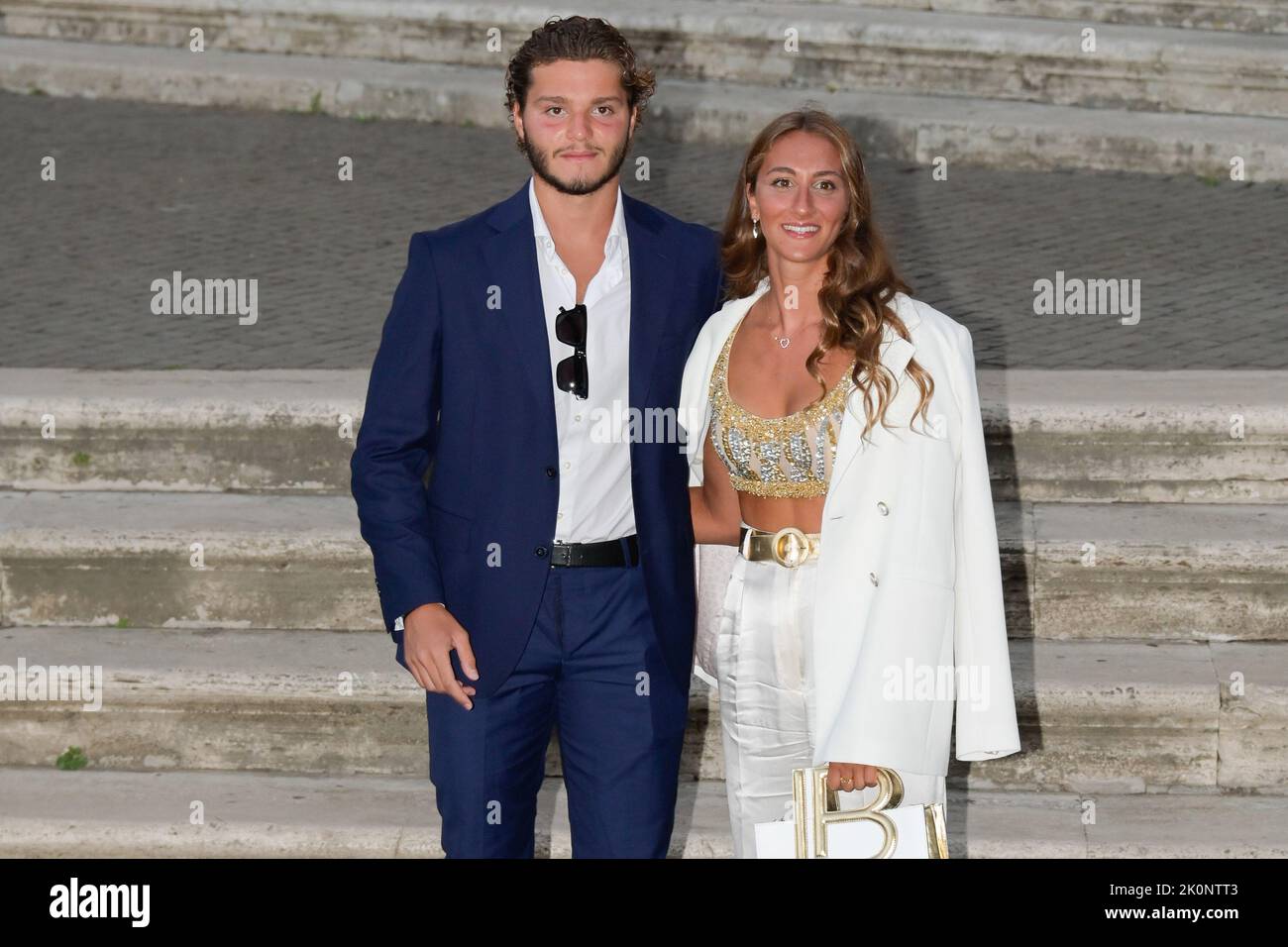 Rome, Italy. 12th Sep, 2022. Alessandro Fusco (L) and Simona Quadarella (R) attend the Laura Biagiotti fashion show at Campidoglio Place. Credit: SOPA Images Limited/Alamy Live News Stock Photo