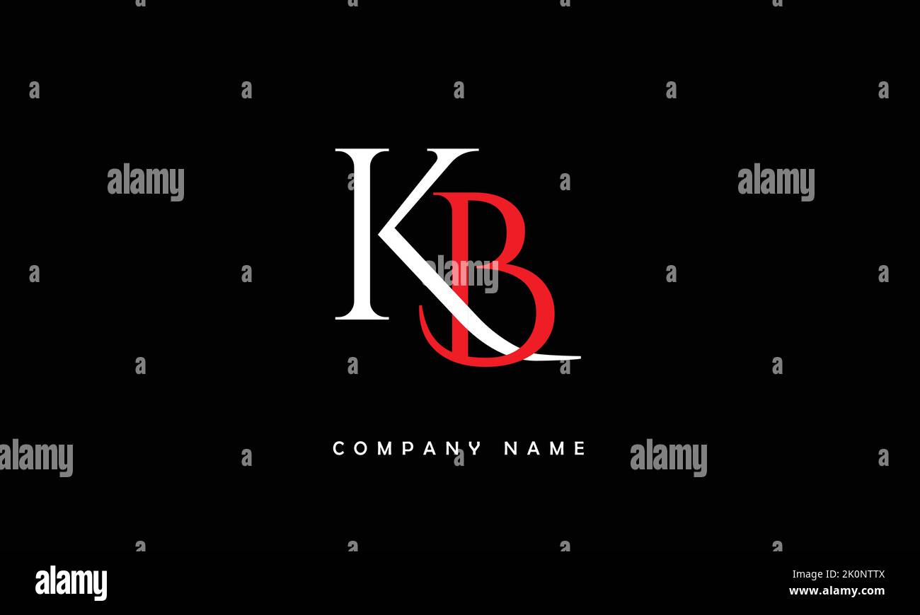 BK, KB Abstract Letters Logo Monogram Stock Vector
