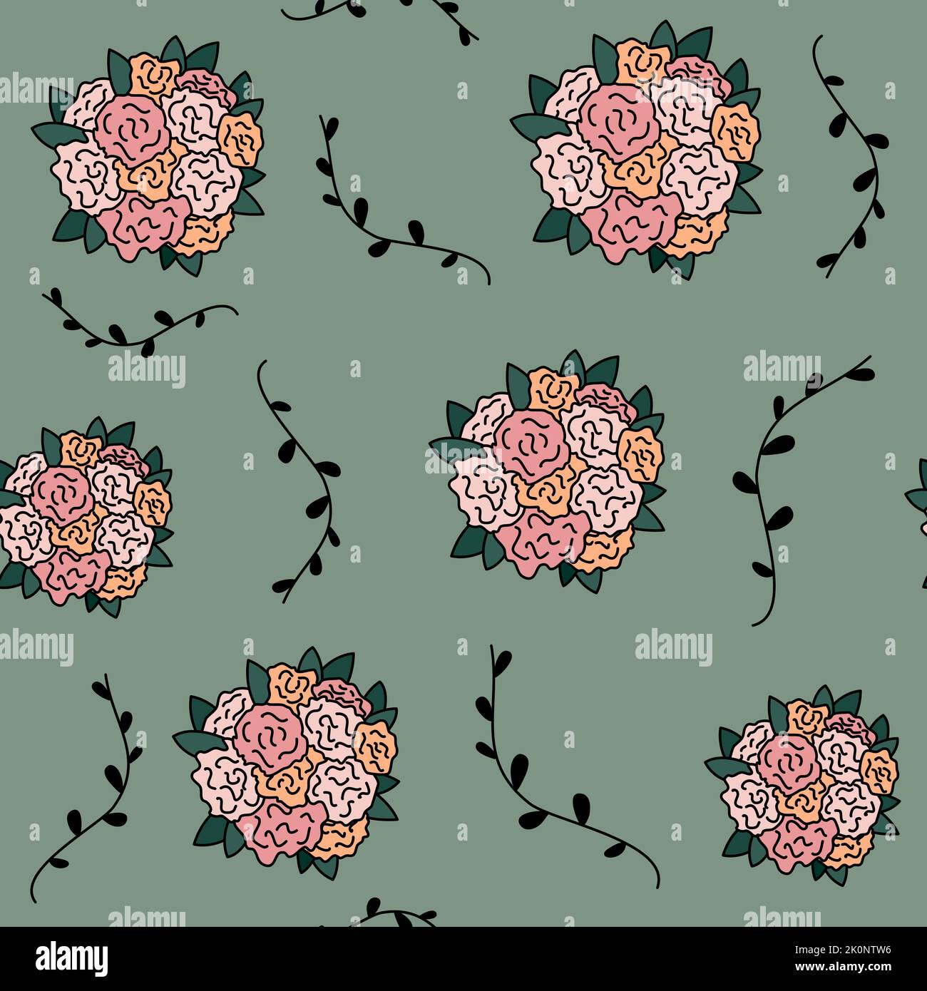 Cute cartoon hand drawn seamless vector pattern background illustration ...