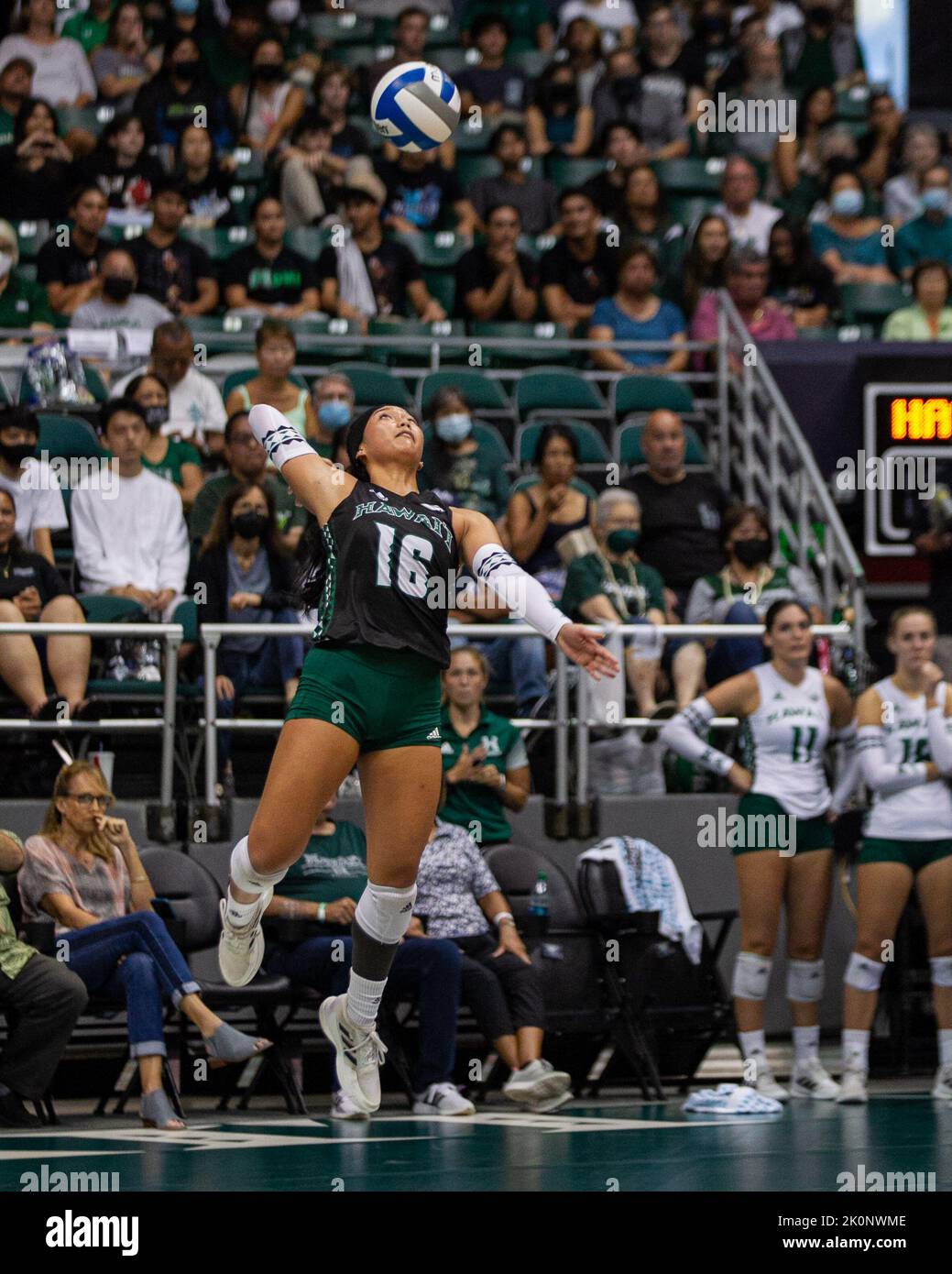 September 4, 2022 Hawaii defense specialist Tayli Ikenaga (16) serves