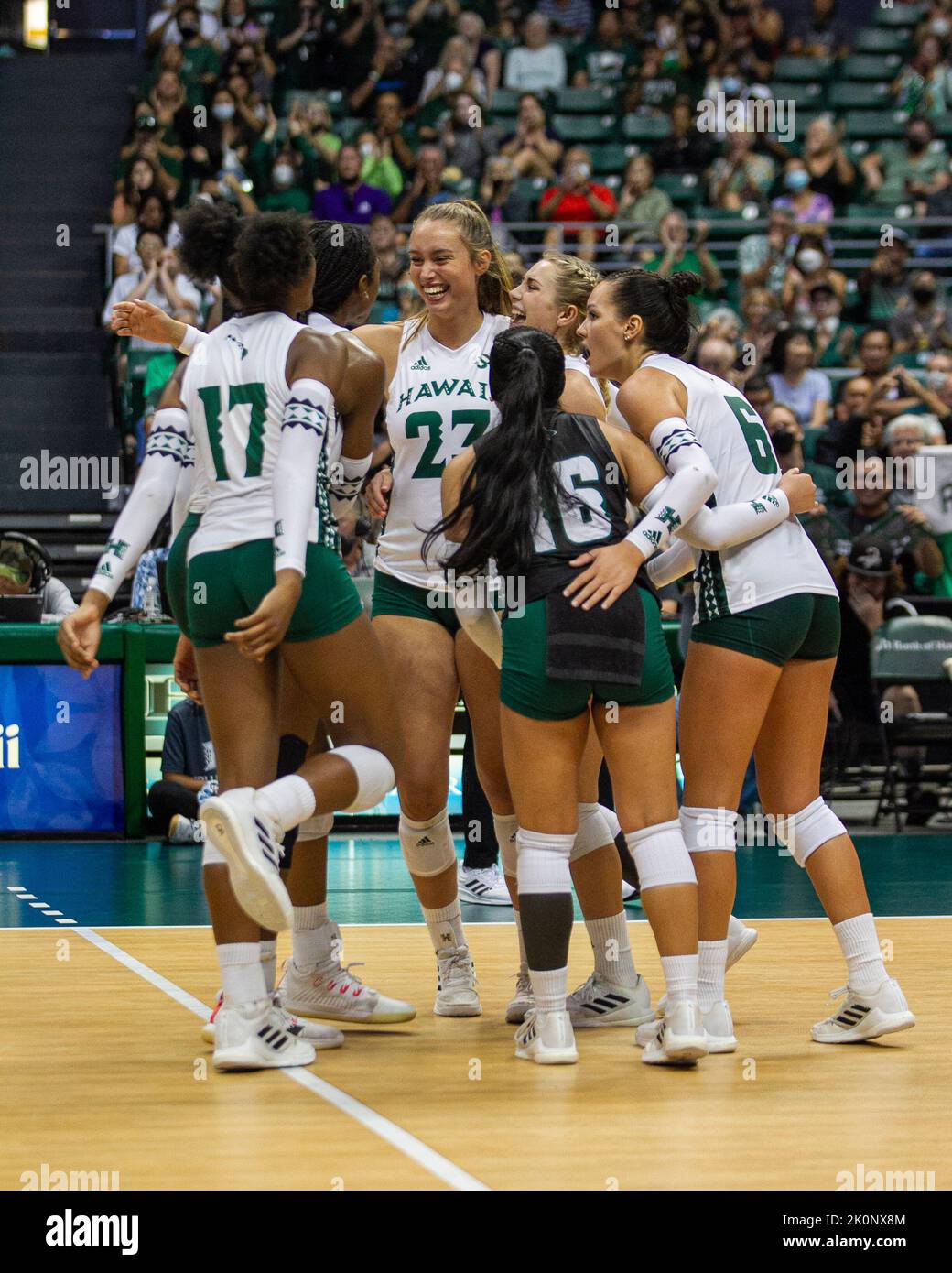 September 4, 2022 Hawaii celebrates a point during the match of the