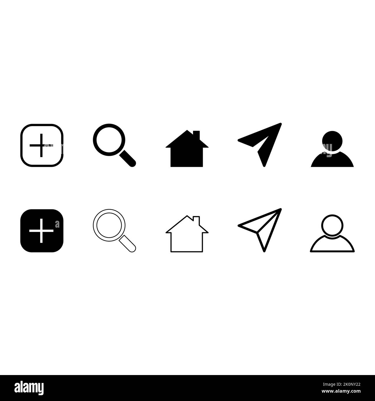 Set of Interface buttons for web design, social media icon symbol ...