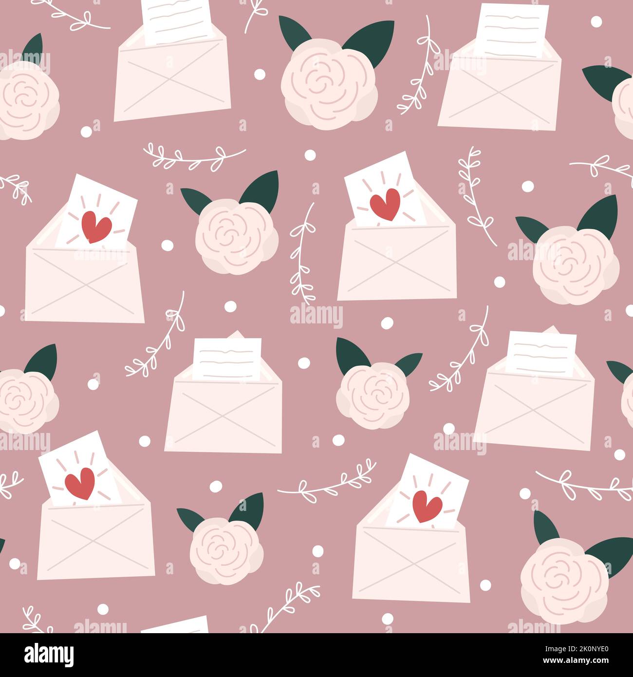 Cute sweet seamless vector pattern background illustration with ...