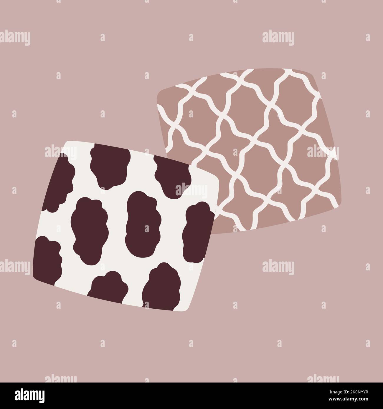 Boho interior pillows Stock Vector