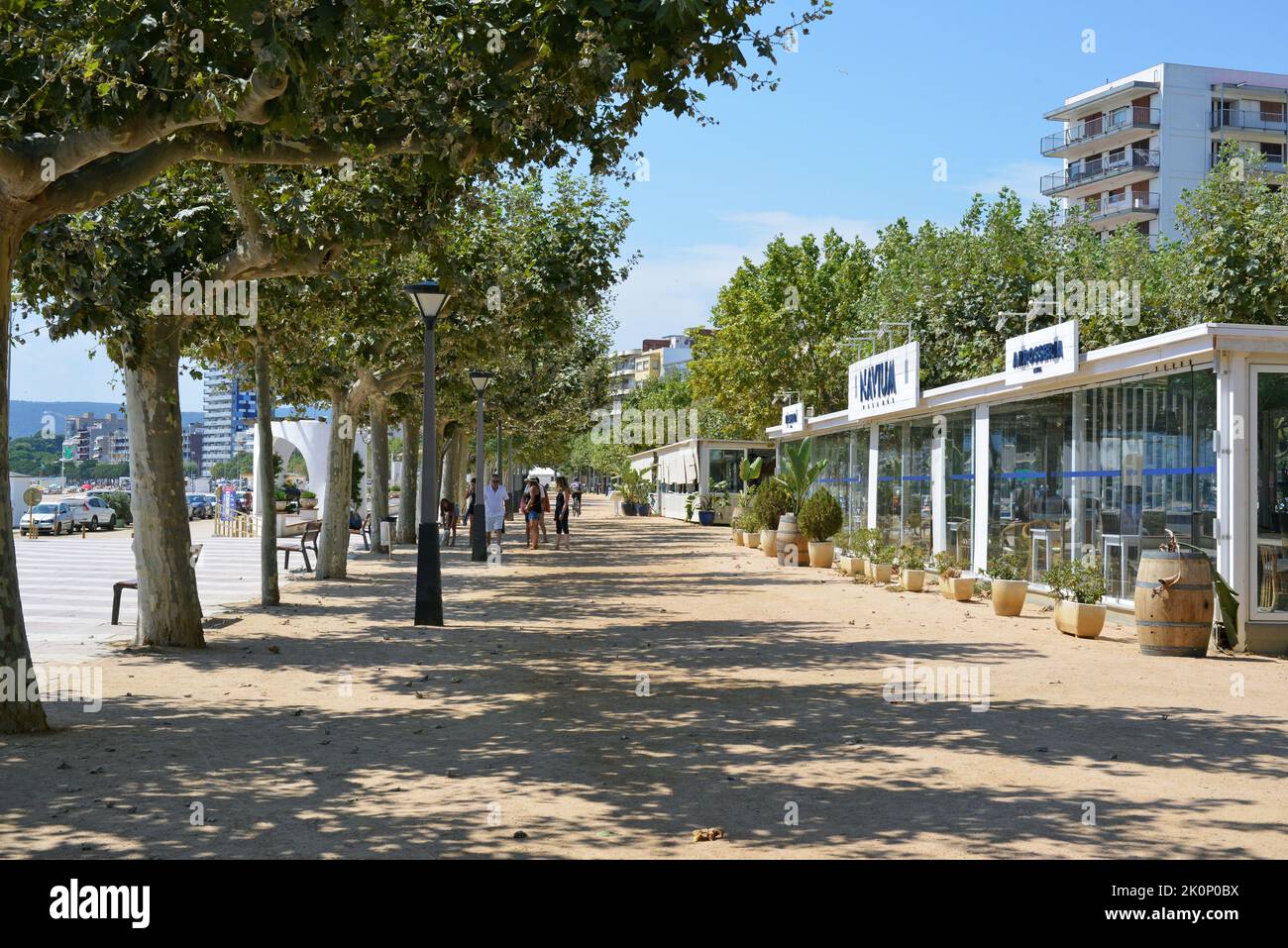 Palamos promenade located on the Costa Brava province of Gerona,Catalonia,Spain Stock Photo