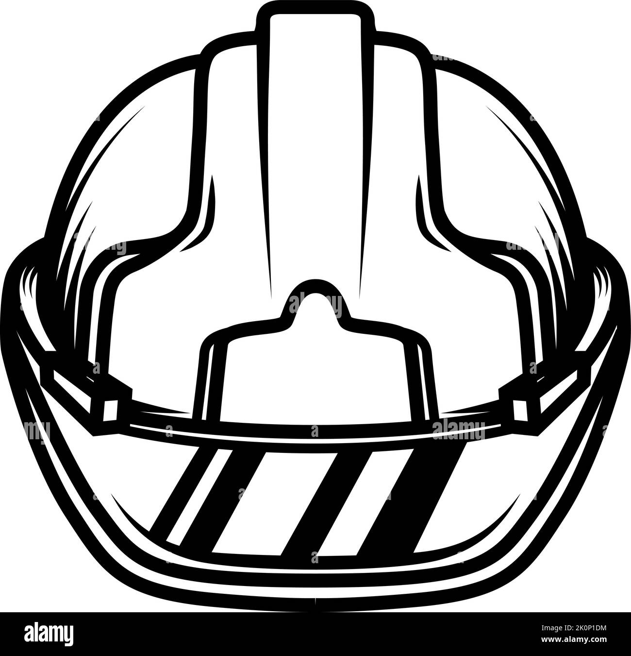 Illustration of worker safety helmet. Design element for logo, label
