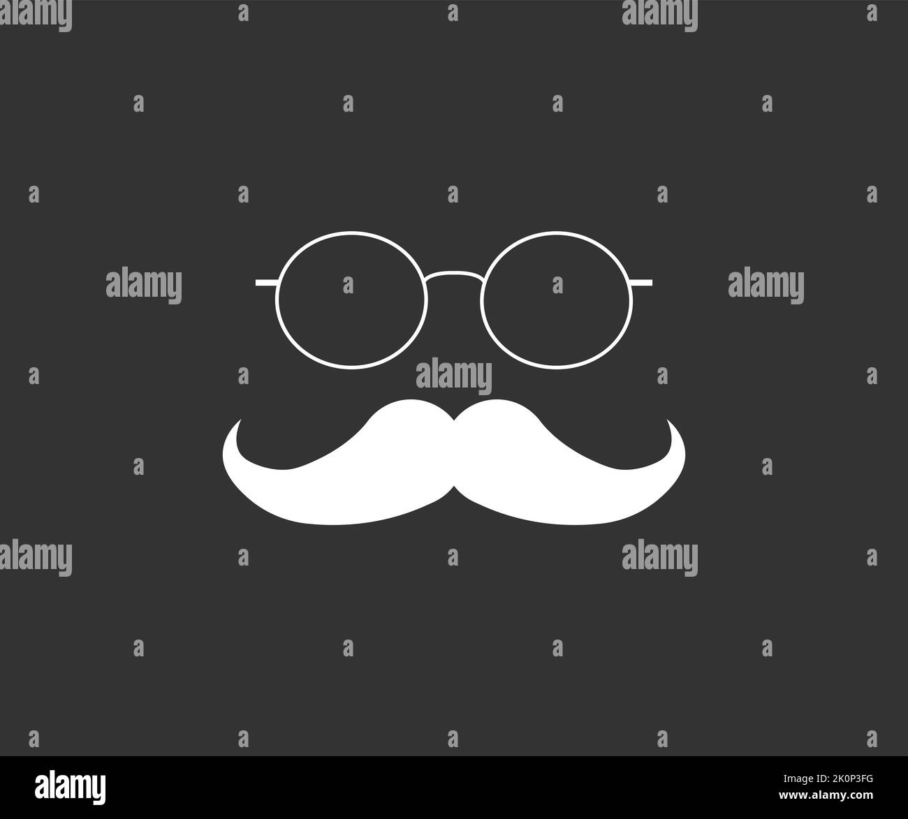 Vector illustration. Mustache glasses icon Stock Vector