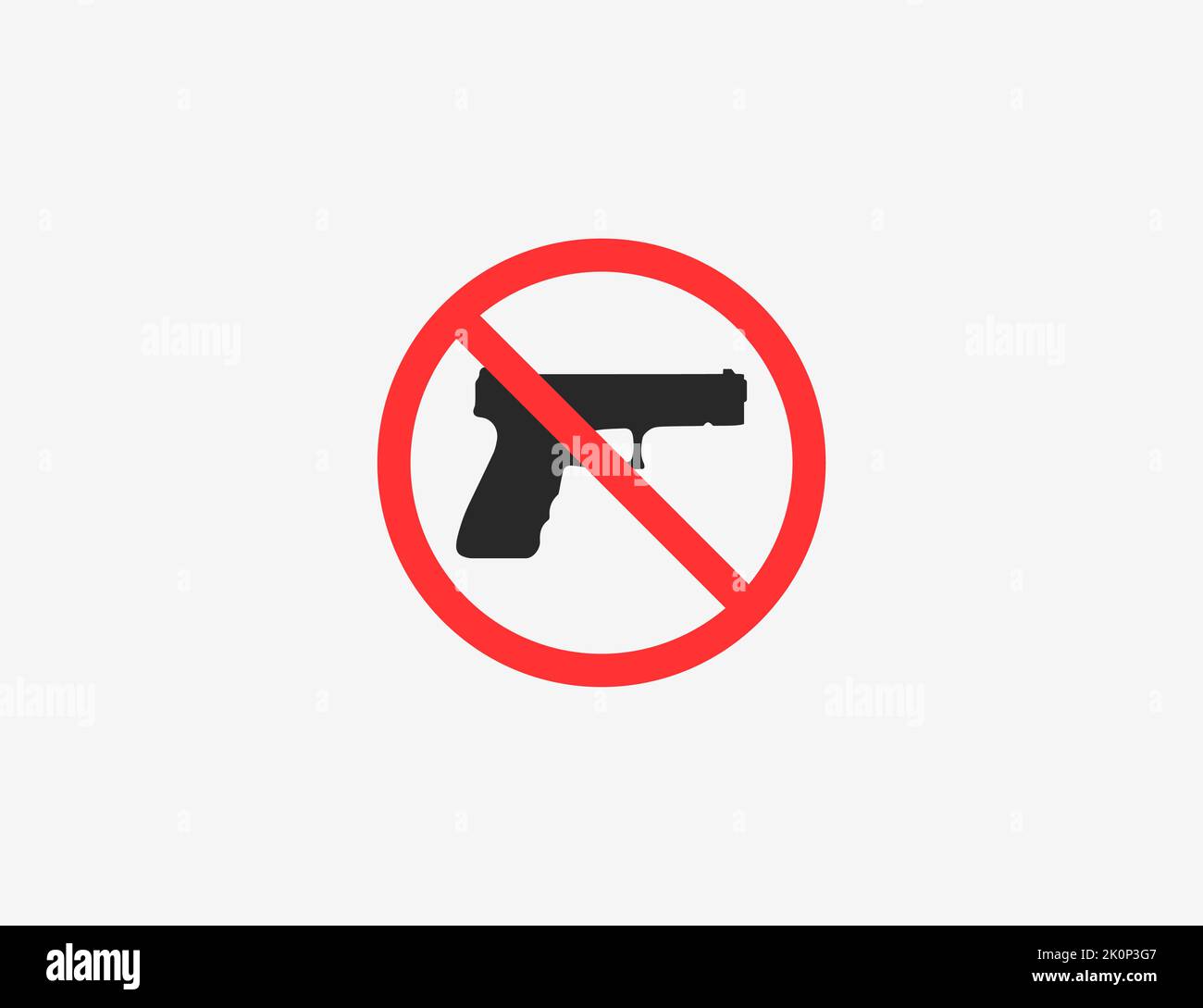 Vector illustration. Prohibiting sign for gun Stock Vector