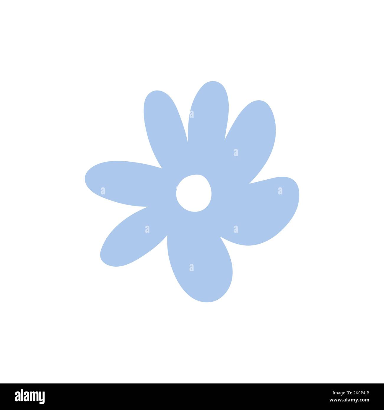Cute blue flower isolated on white background. Vector illustration in ...