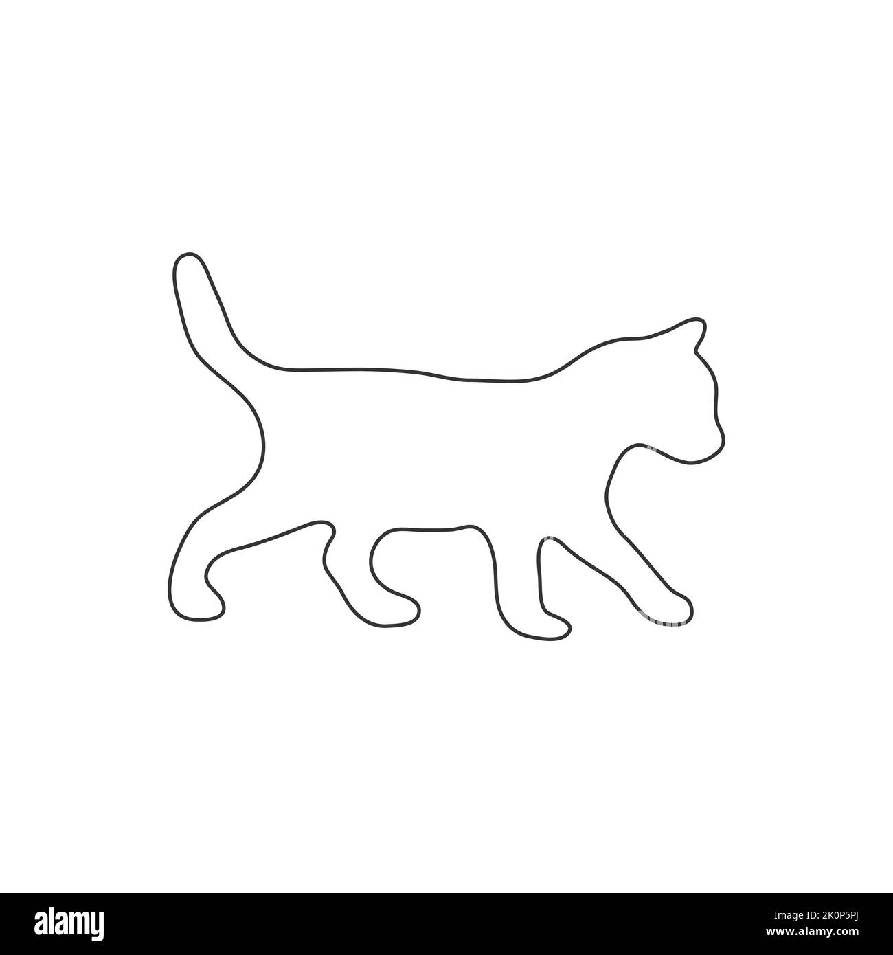 Kitten single line drawing. Cat linear vector Stock Vector Image & Art