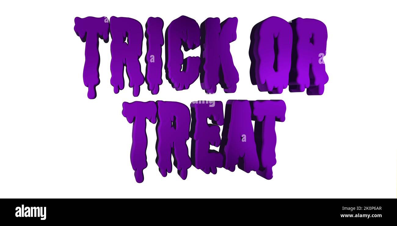 halloween background illustration banner with 3D halloween trick or treat text halloween party banners backgrounds cut out on white background Stock Photo
