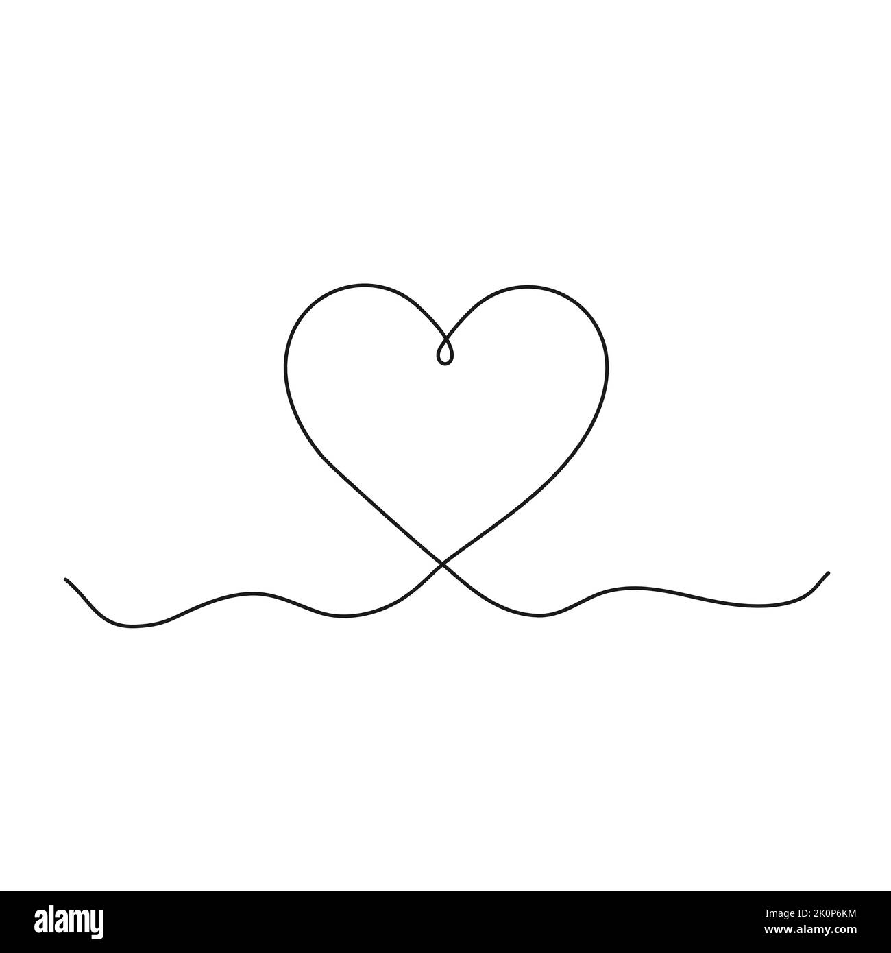 Heart outline vector icon. Continuous line love symbol.  Stock Vector