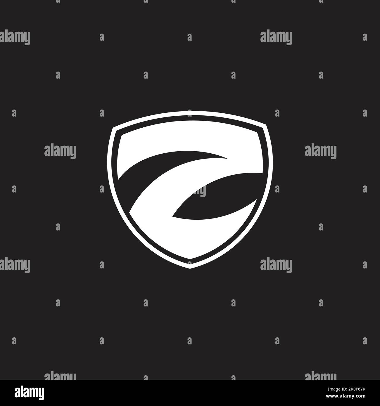 letter z simple shiled emblem geometric logo vector Stock Vector