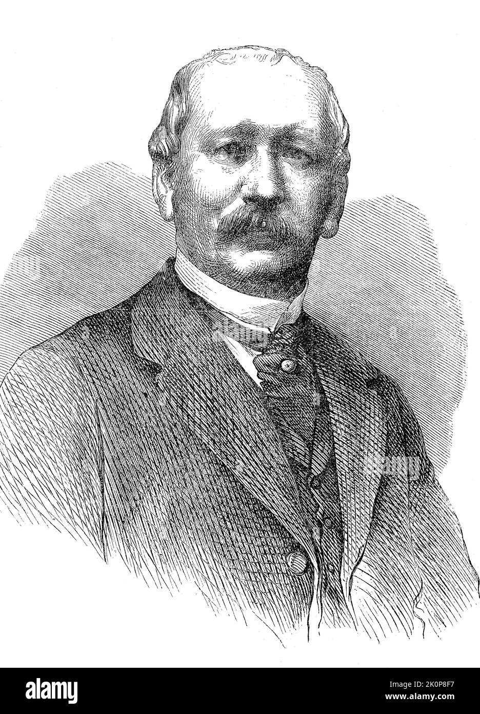 Robert Heinrich Ludwig Graf von der Goltz, 6. Juni 1817 bis 24. Juni 1869, deutscher Diplomat und Politiker in Preußen  /  Robert Heinrich Ludwig Graf von der Goltz, June 6, 1817-June 24, 1869, German diplomat and politician in Prussia, Historisch, digital restaurierte Reproduktion einer Originalvorlage aus dem 19. Jahrhundert, genaues Originaldatum nicht bekannt  /  historical, digital improved reproduction of an original from the 19th century, Stock Photo