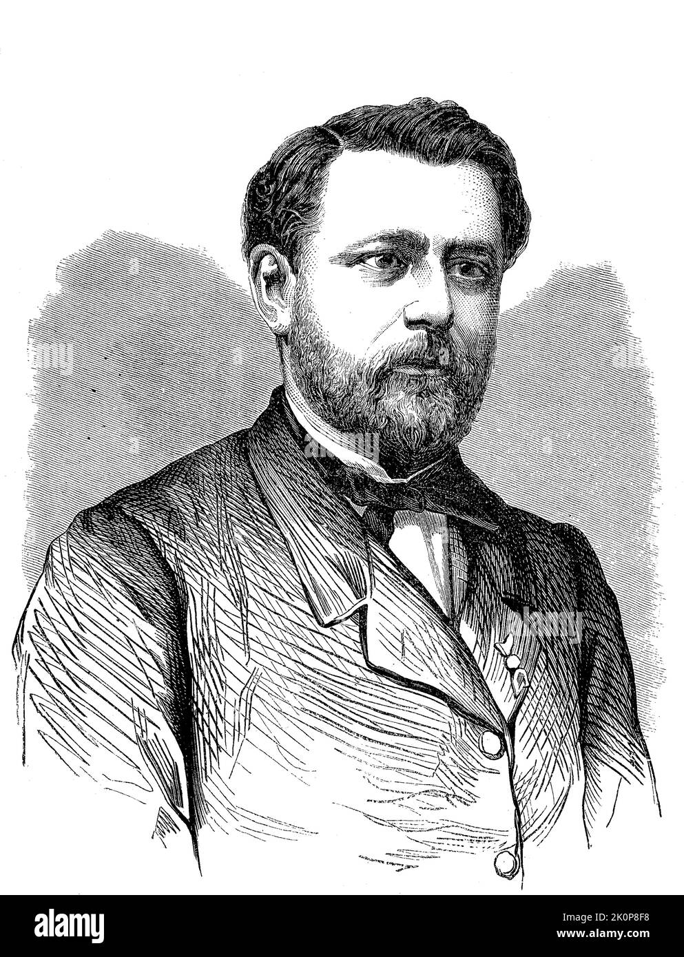 Claudius Chervin, geboren am 3. August 1824, gestorben am 23. Dezember 1896, war ein französischer Pädagoge und Therapeut. Als Spezialist für Stottern war er Gründer der Institution des Begues in Paris  /  Claudius Chervin, born August 3, 1824, died December 23, 1896, was a French educator and therapist. A specialist in stuttering, he was the founder of the Institution des Begues in Paris, Historisch, digital restaurierte Reproduktion einer Originalvorlage aus dem 19. Jahrhundert, genaues Originaldatum nicht bekannt  /  historical, digital improved reproduction of an original from the 19th cen Stock Photo