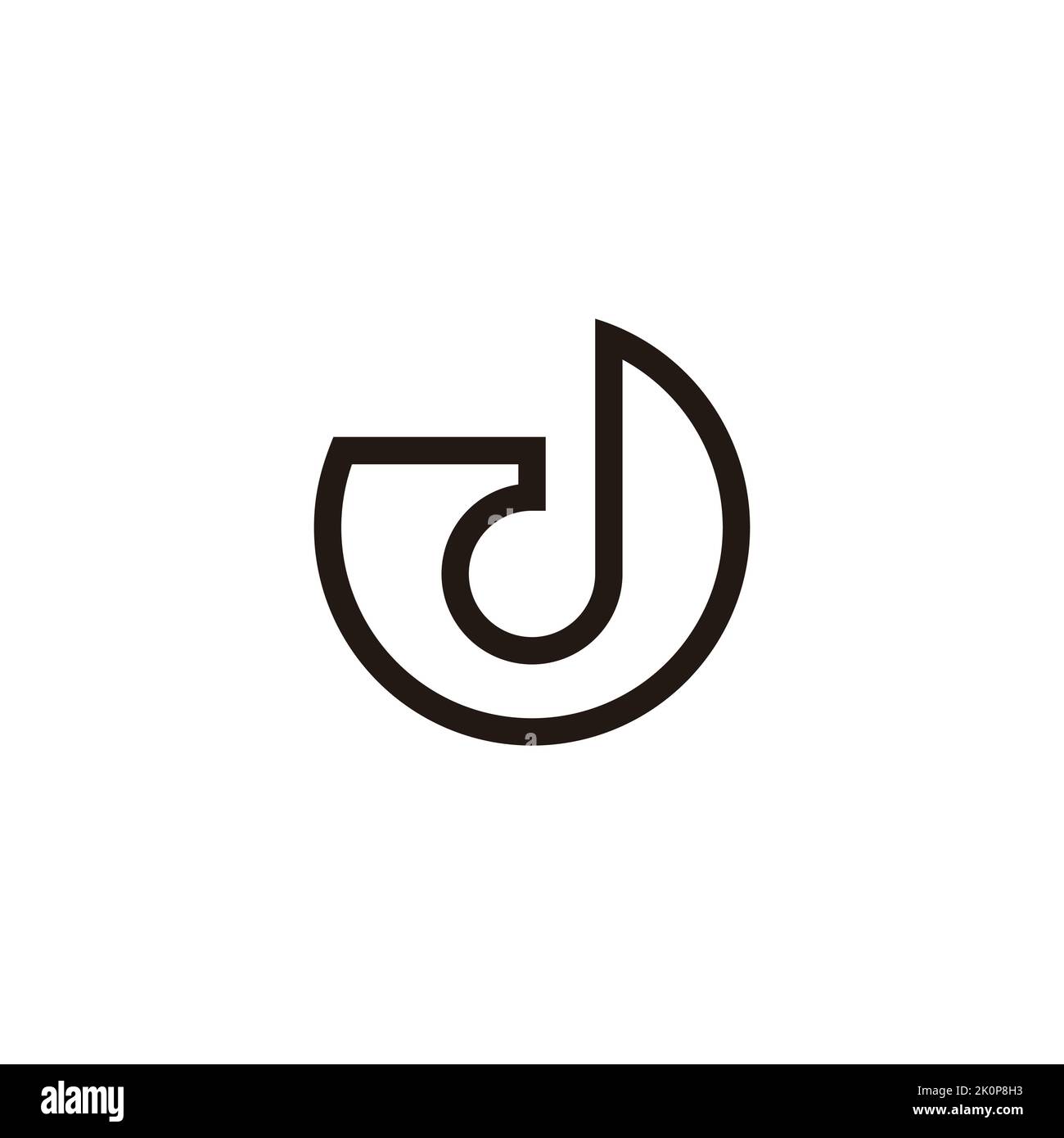letter d circle curve thin line logo vector Stock Vector Image & Art ...