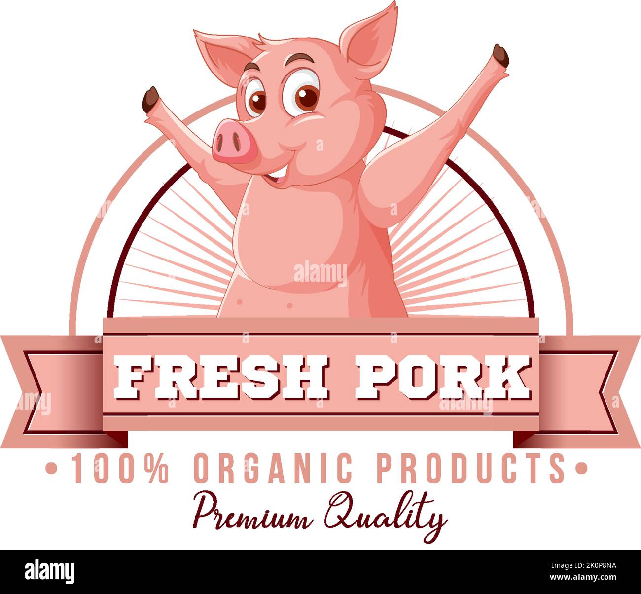 Pig cartoon character logo for pork products illustration Stock Vector ...