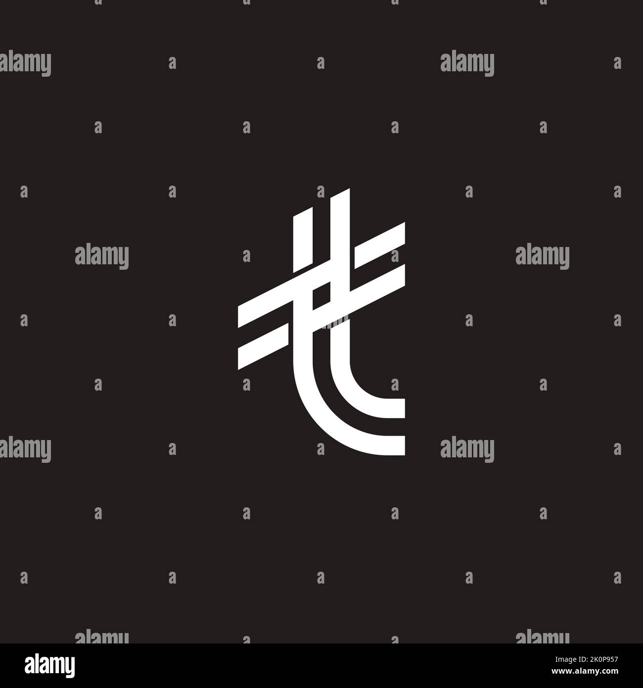 letter t tags stripes linked line geometric icon vector Stock Vector