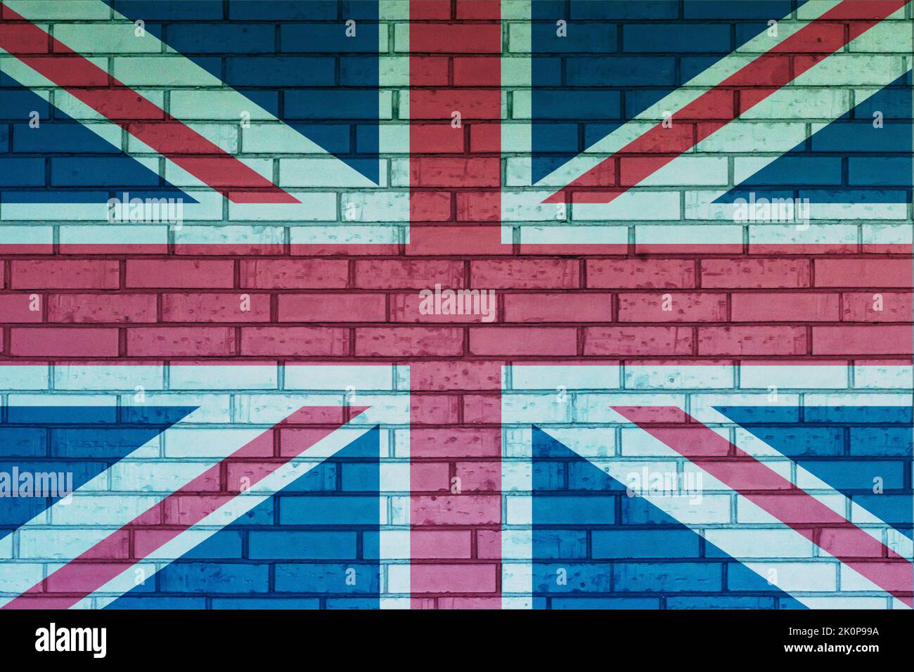 The Union Jack, or Union Flag, is the de facto national flag of the United Kingdom Stock Photo