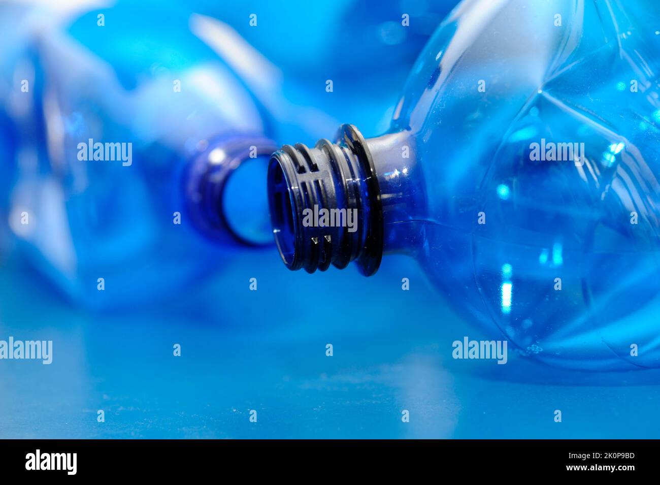 empty blue plastic bottles, recycling concept Stock Photo Alamy