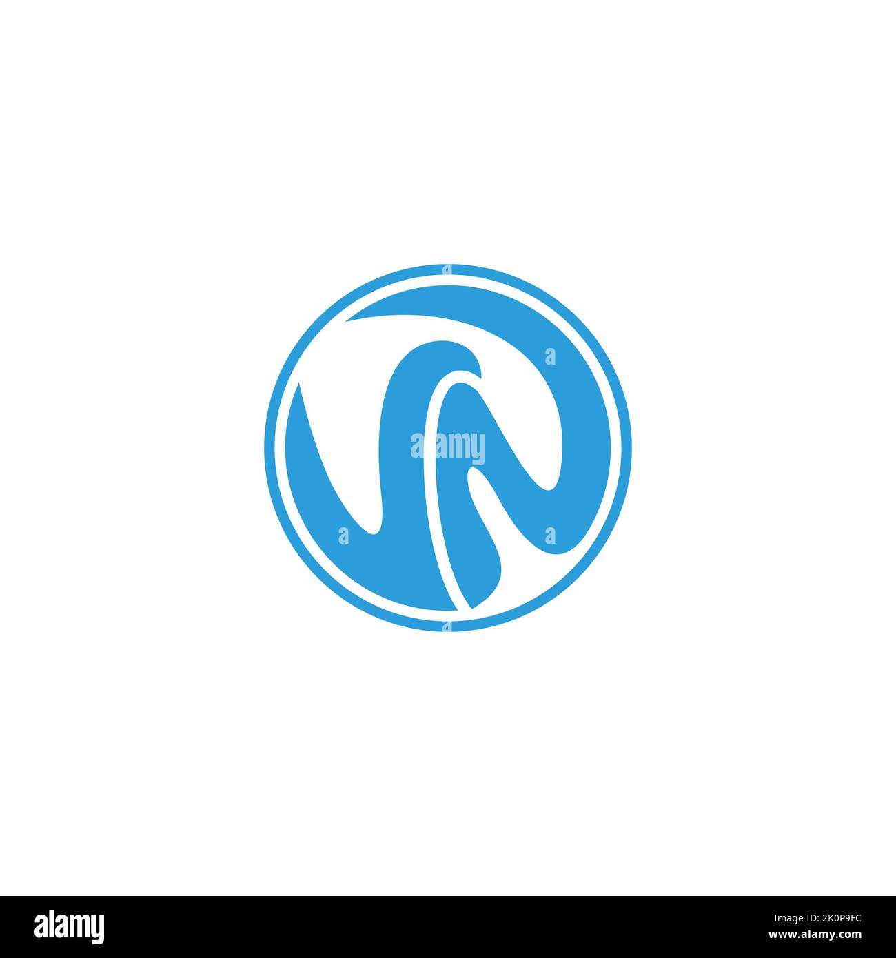 letter vn circle motion water logo vector Stock Vector