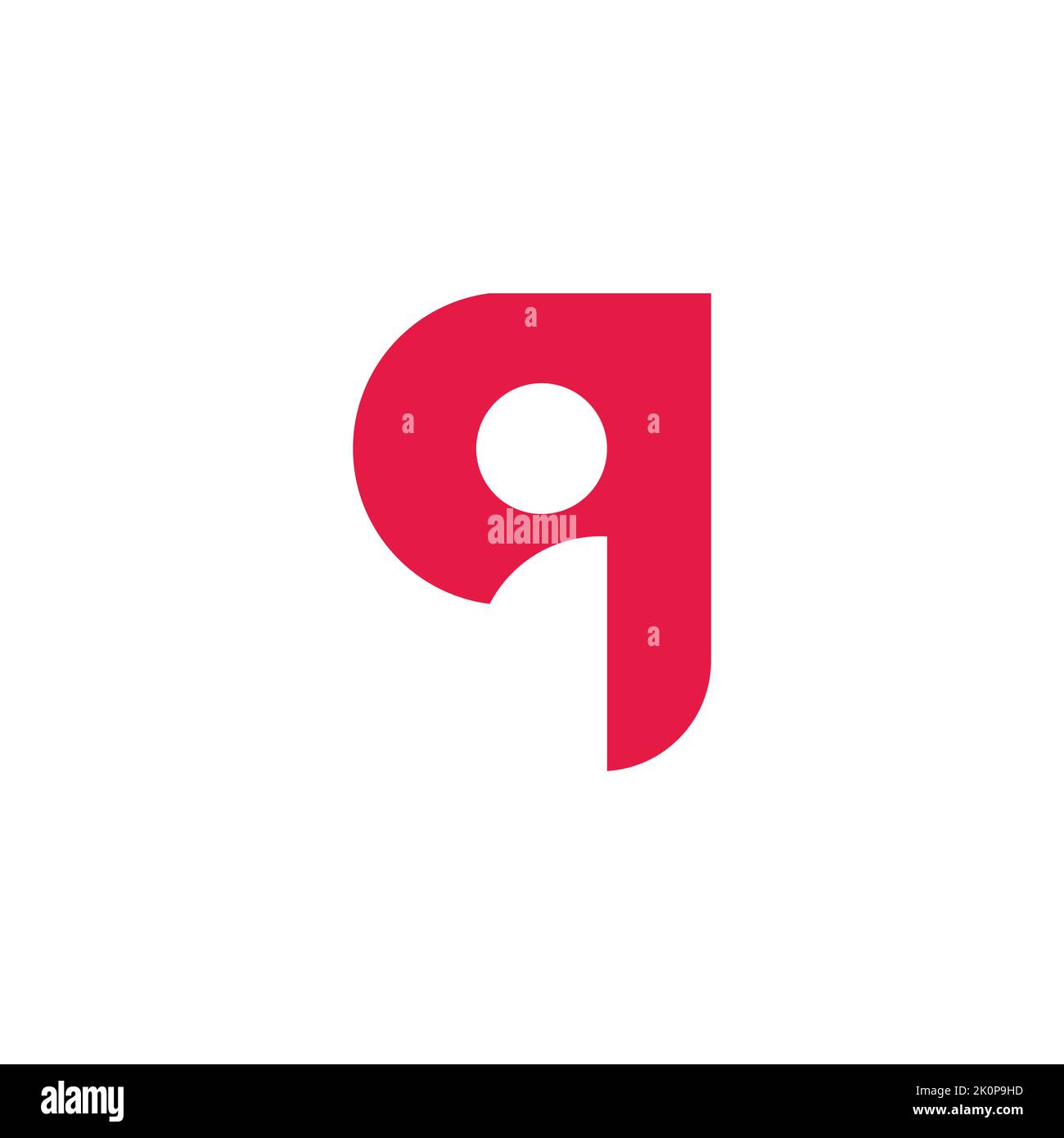 letter iq simple negative space logo vector Stock Vector
