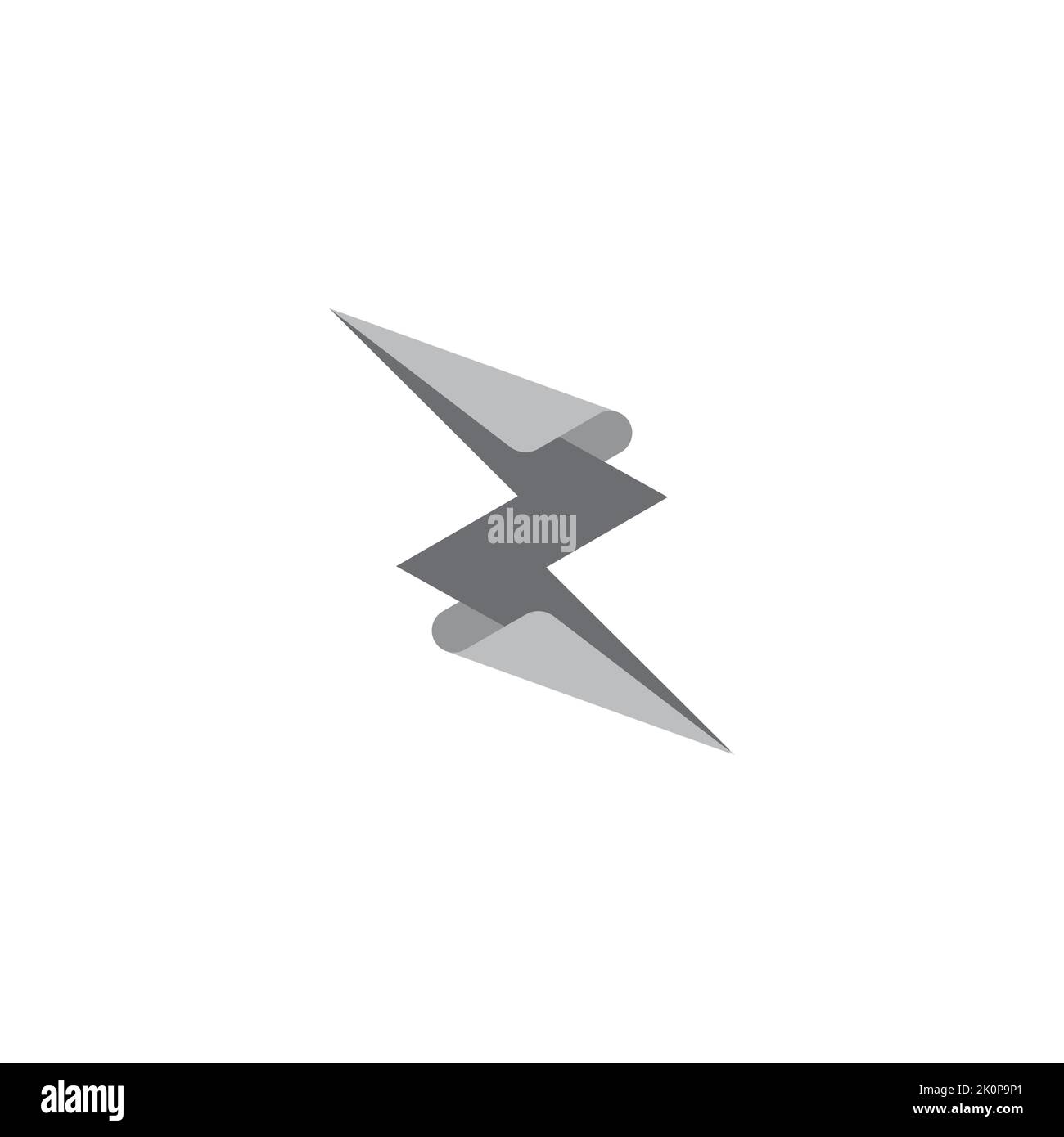 thunder bolt paper shape symbol logo vector Stock Vector Image & Art ...