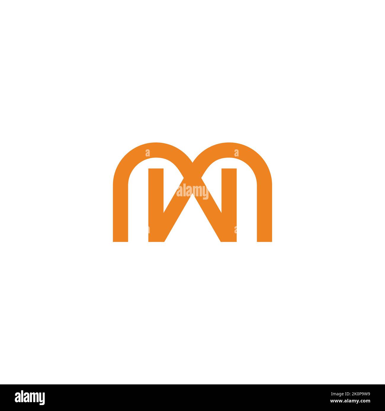 letter mw linked geometric logo vector Stock Vector