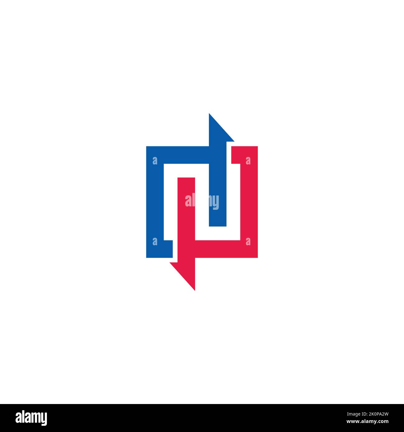 letter n exchange arrow square logo vector Stock Vector