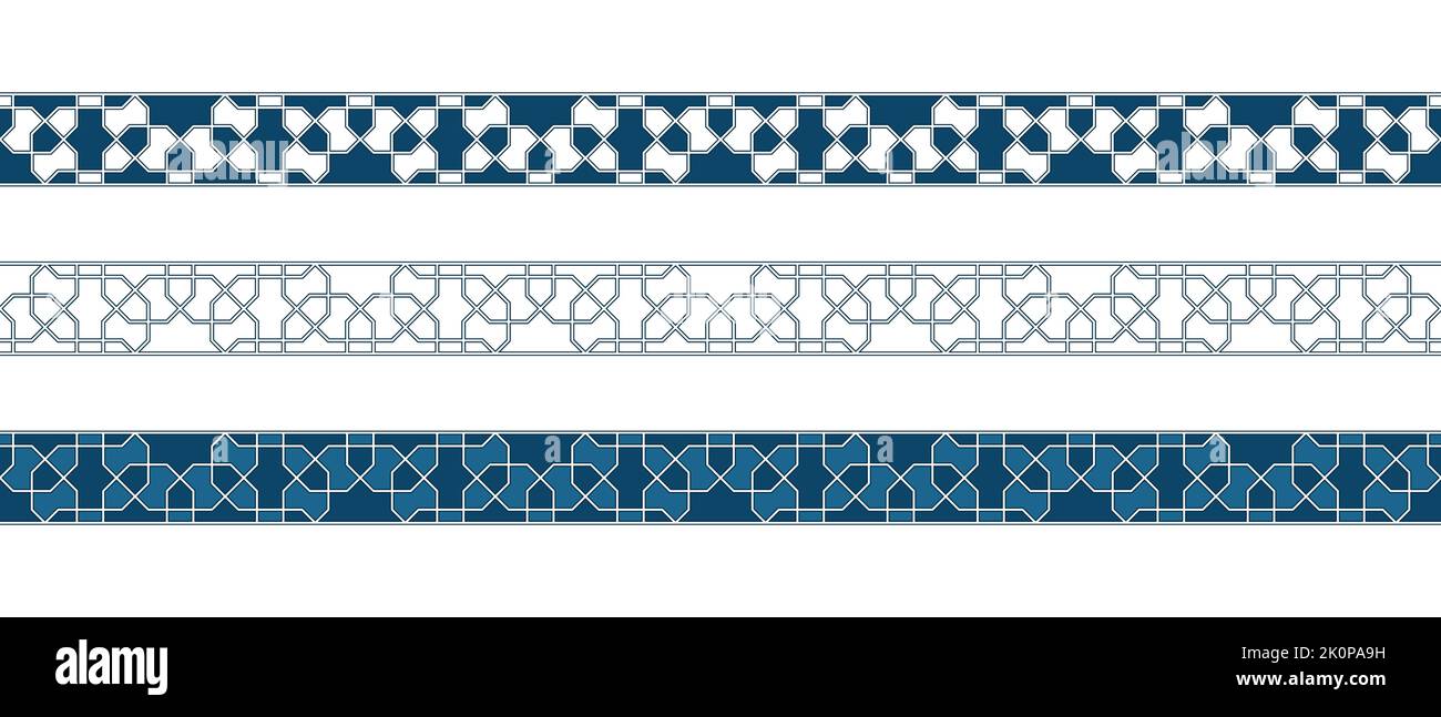 Islamic ornament pattern border for Ramadan card Stock Vector