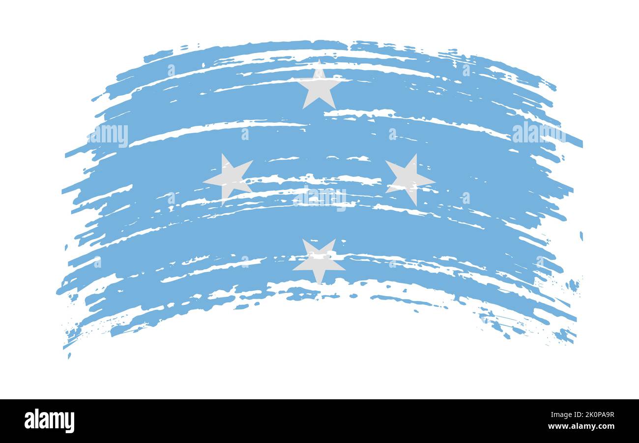 Micronesia flag in grunge brush stroke, vector image Stock Vector Image ...