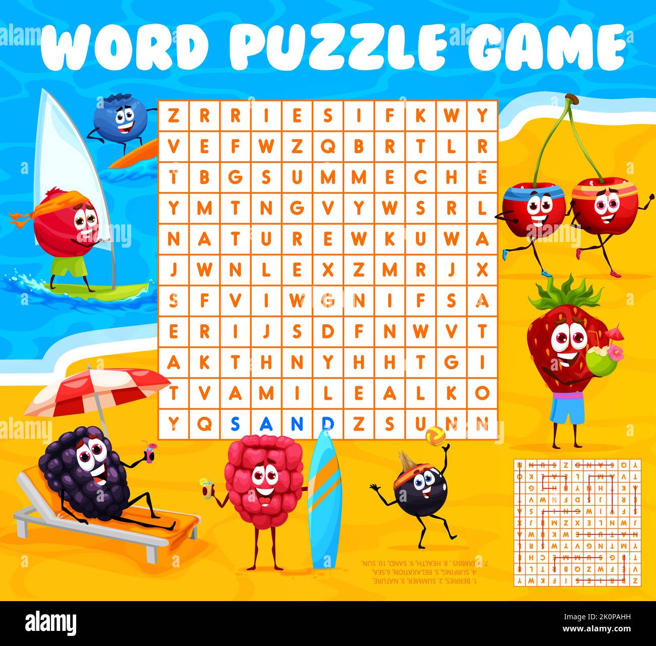 Crossword puzzle beach Stock Vector Images Alamy
