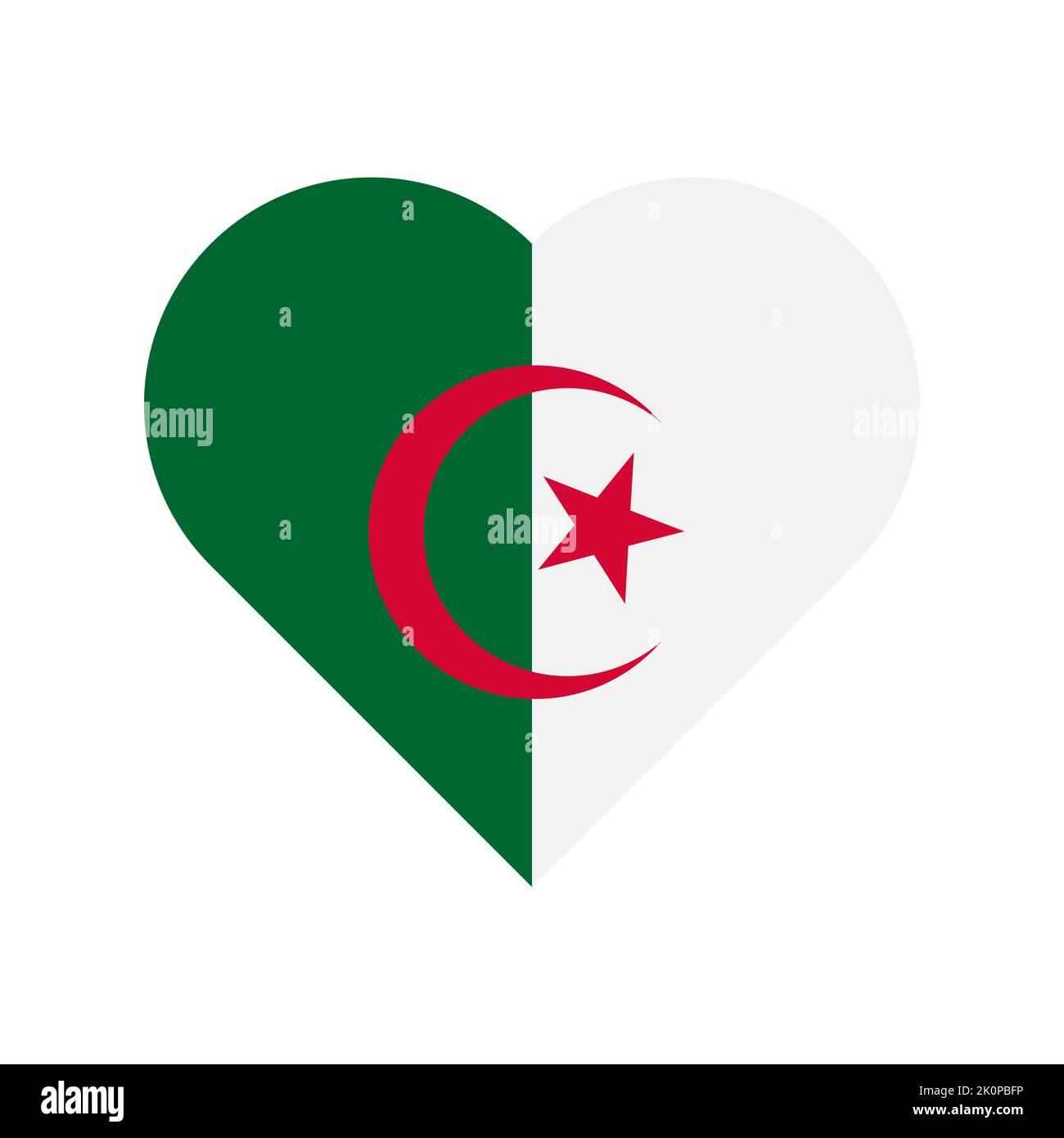 Algeria vector flag heart on white background Stock Vector Image & Art