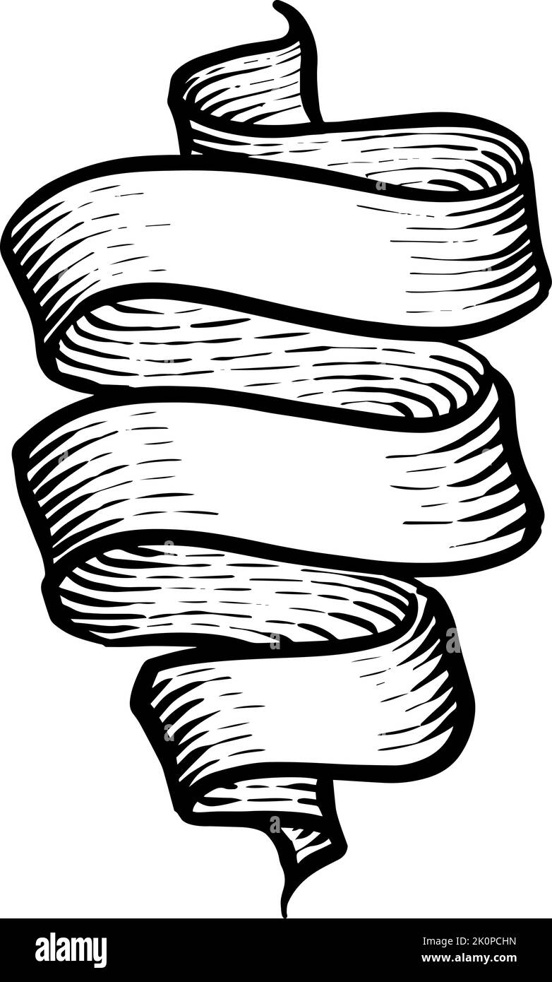 Hand drawn ribbon banners. Vintage elements vector illustration Stock ...