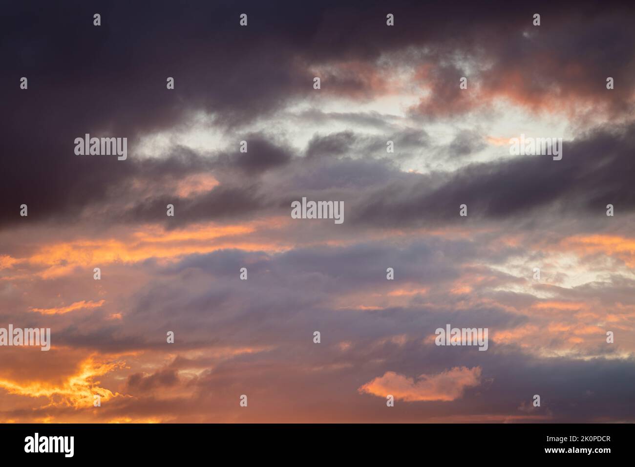 Background In The Form Of The Evening Sky. Sky With Colored Clouds 