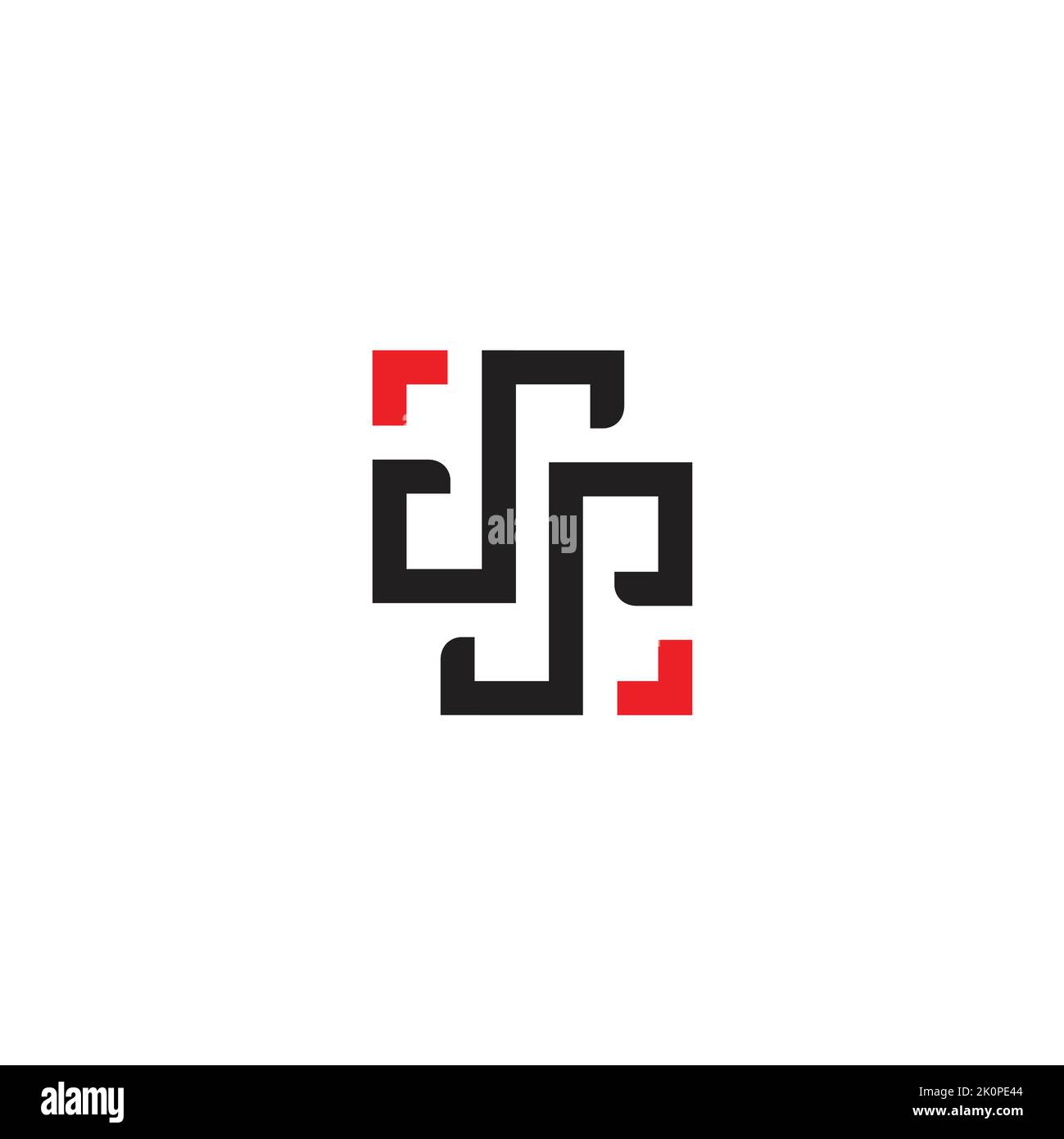 letter dp square arrows geometric linear logo vector Stock Vector