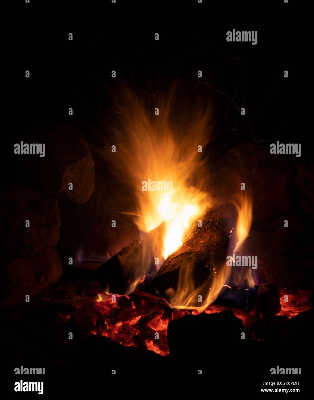 Fire flames sparks flying glowing hi-res stock photography and images ...