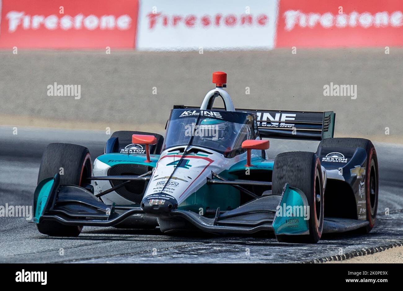 Monterey, CA, USA. 11th Sep, 2022. A. K-Line/AJ Foyt Racing driver Dalton Kellett coming coming out of turn 3 during the Firestone Grand Prix of Monterey Championship. Indy driver Will Power won the championship at Weathertech Raceway Laguna Seca Monterey, CA Thurman James/CSM/Alamy Live News Stock Photo