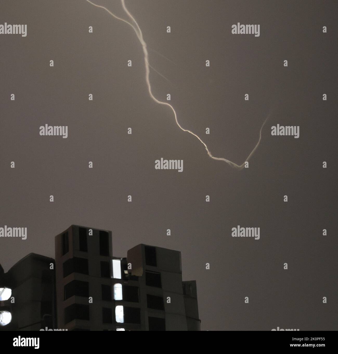 A breathtaking shot of lightning in the dark sky Stock Photo - Alamy