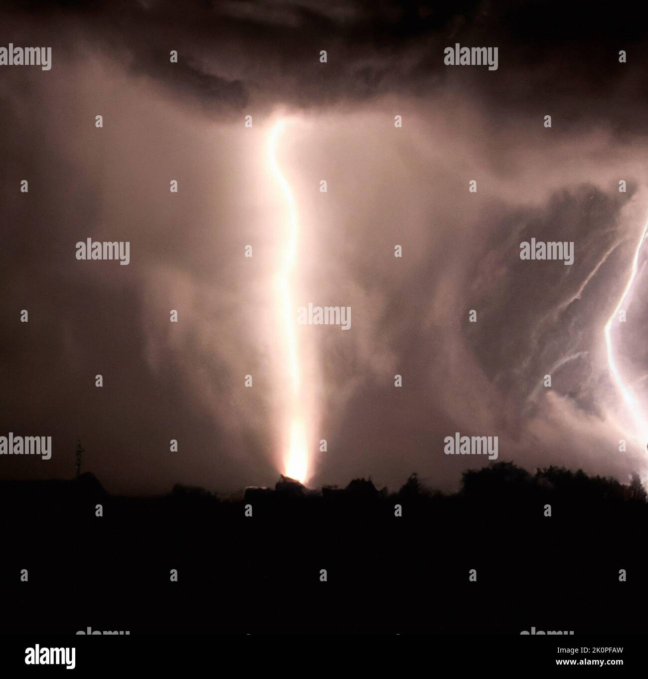 A breathtaking shot of lightning and tornado Stock Photo - Alamy