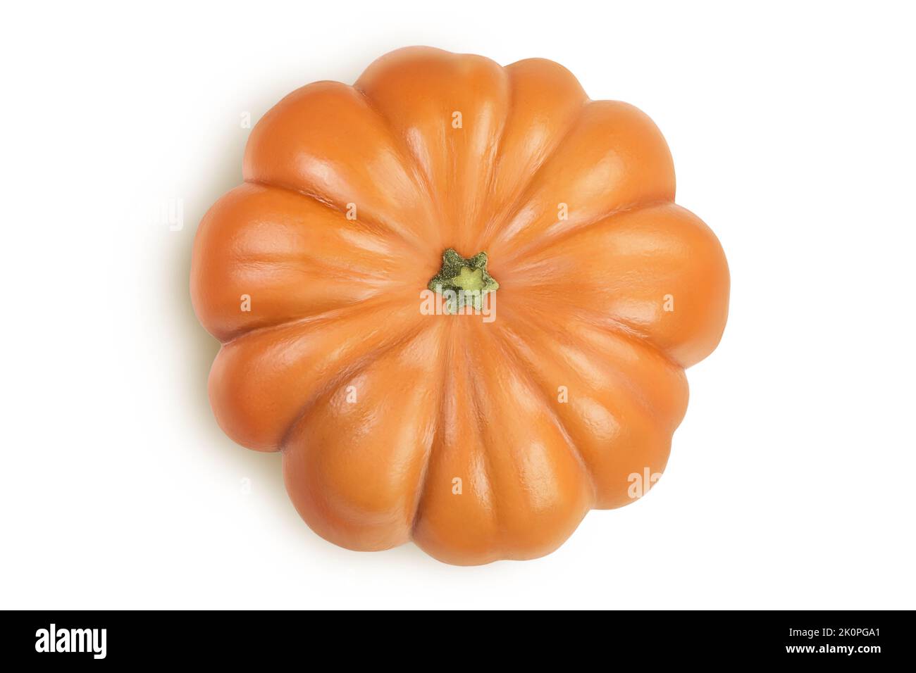 Fresh orange pumpkin isolated on white background with full depth of ...