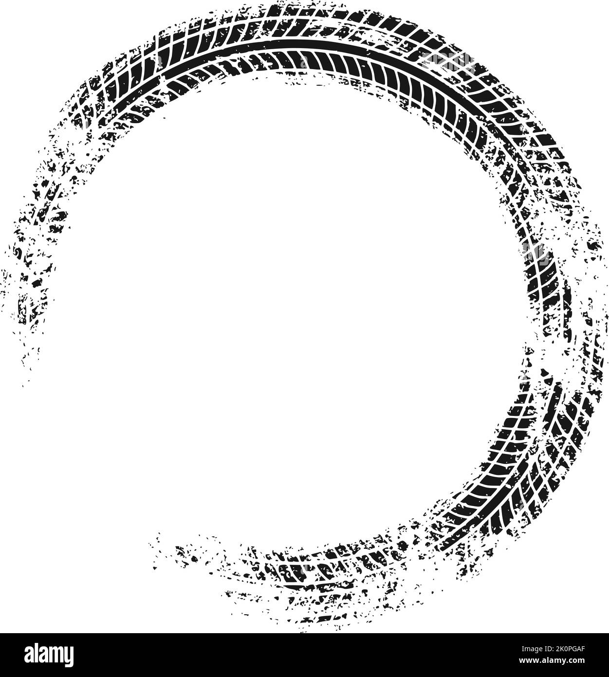 Auto tire tread grunge circle frame. Car and motorcycle tire pattern ...