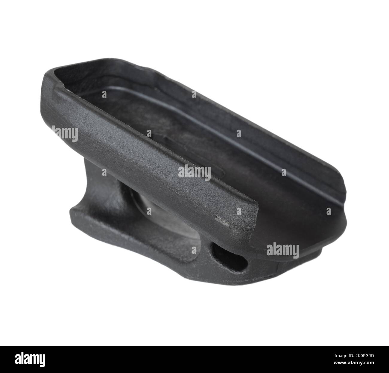 Extended floor plate for an assault rifle magazine isolated on white ...