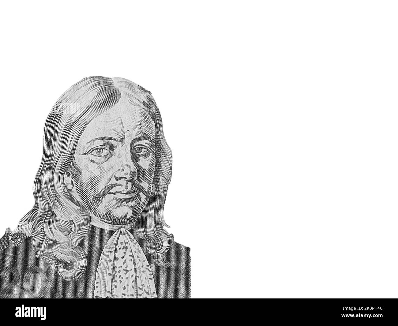 A drawing of Johann Weikhard von Valvasor as depicted on the Tolar