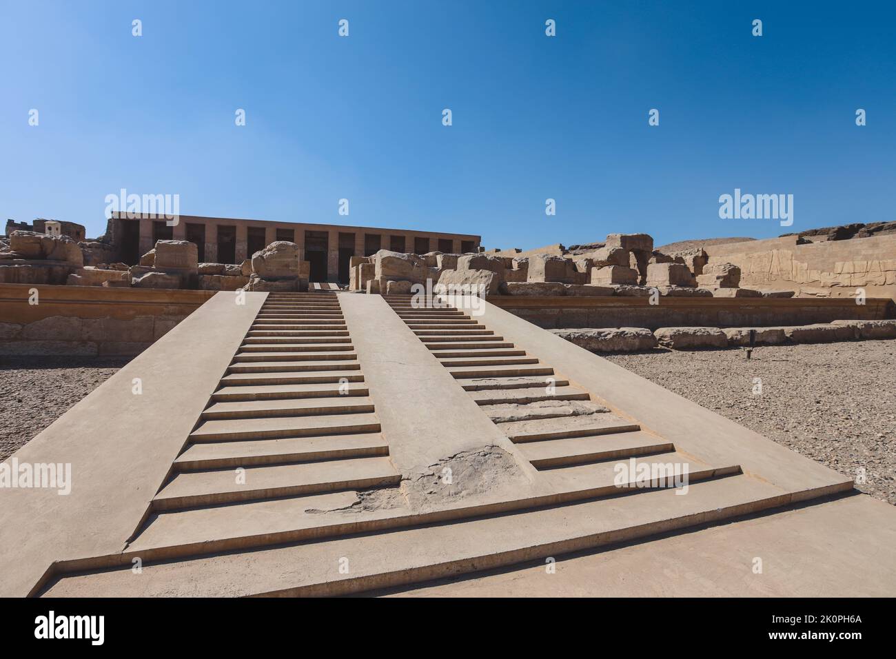 Outdoor View to an Ancient Egyptian temple of Seti I also known as the