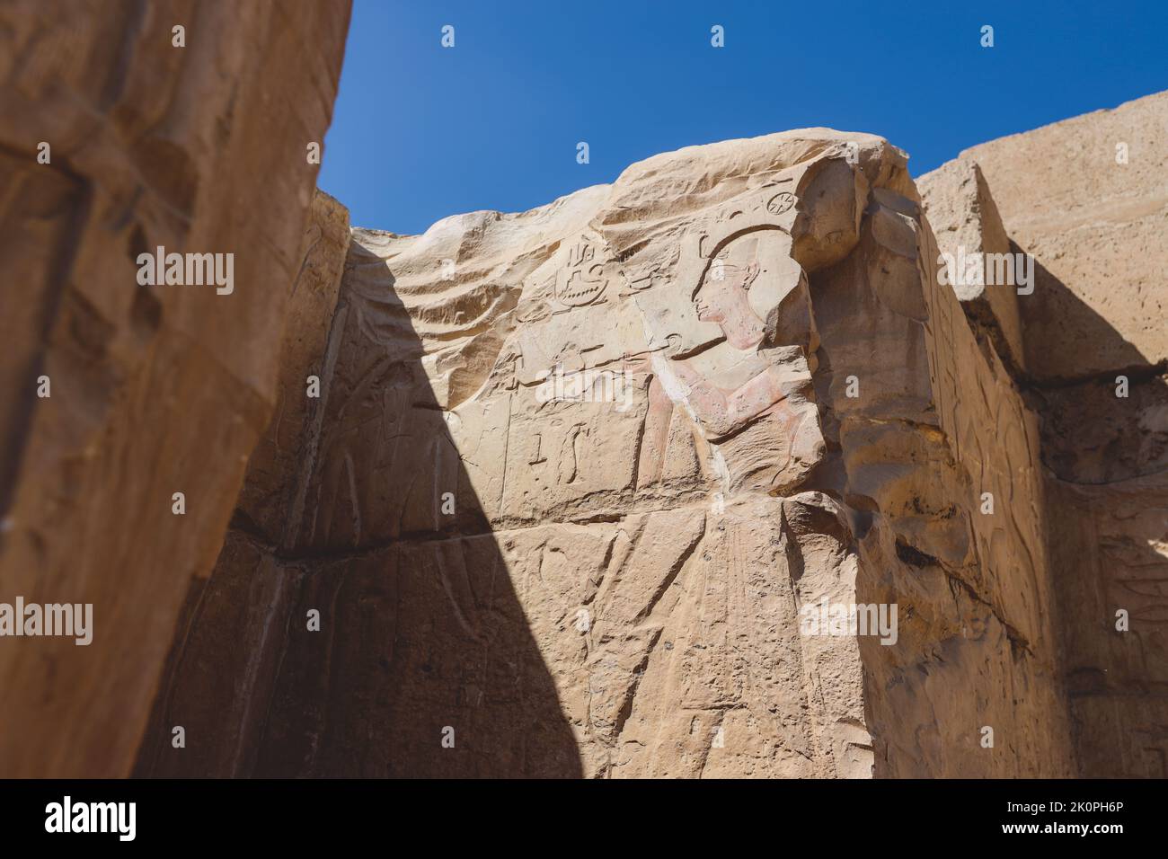 Outdoor View to an Ancient Egyptian temple of Seti I also known as the