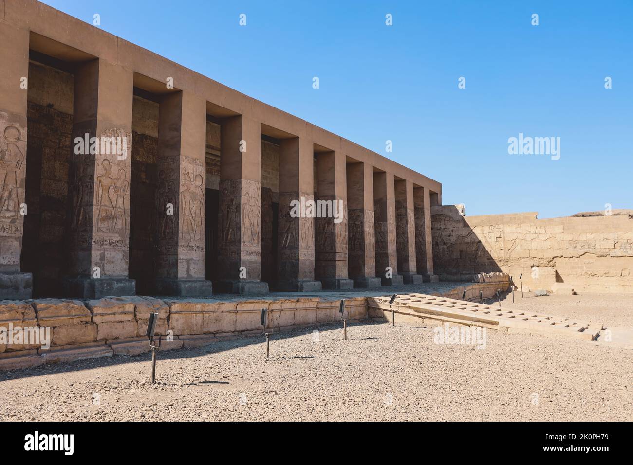 Outdoor View to an Ancient Egyptian temple of Seti I also known as the