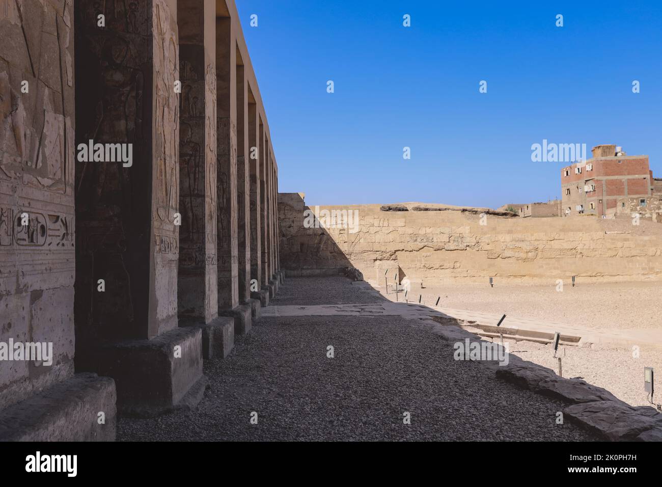 Outdoor View to an Ancient Egyptian temple of Seti I also known as the