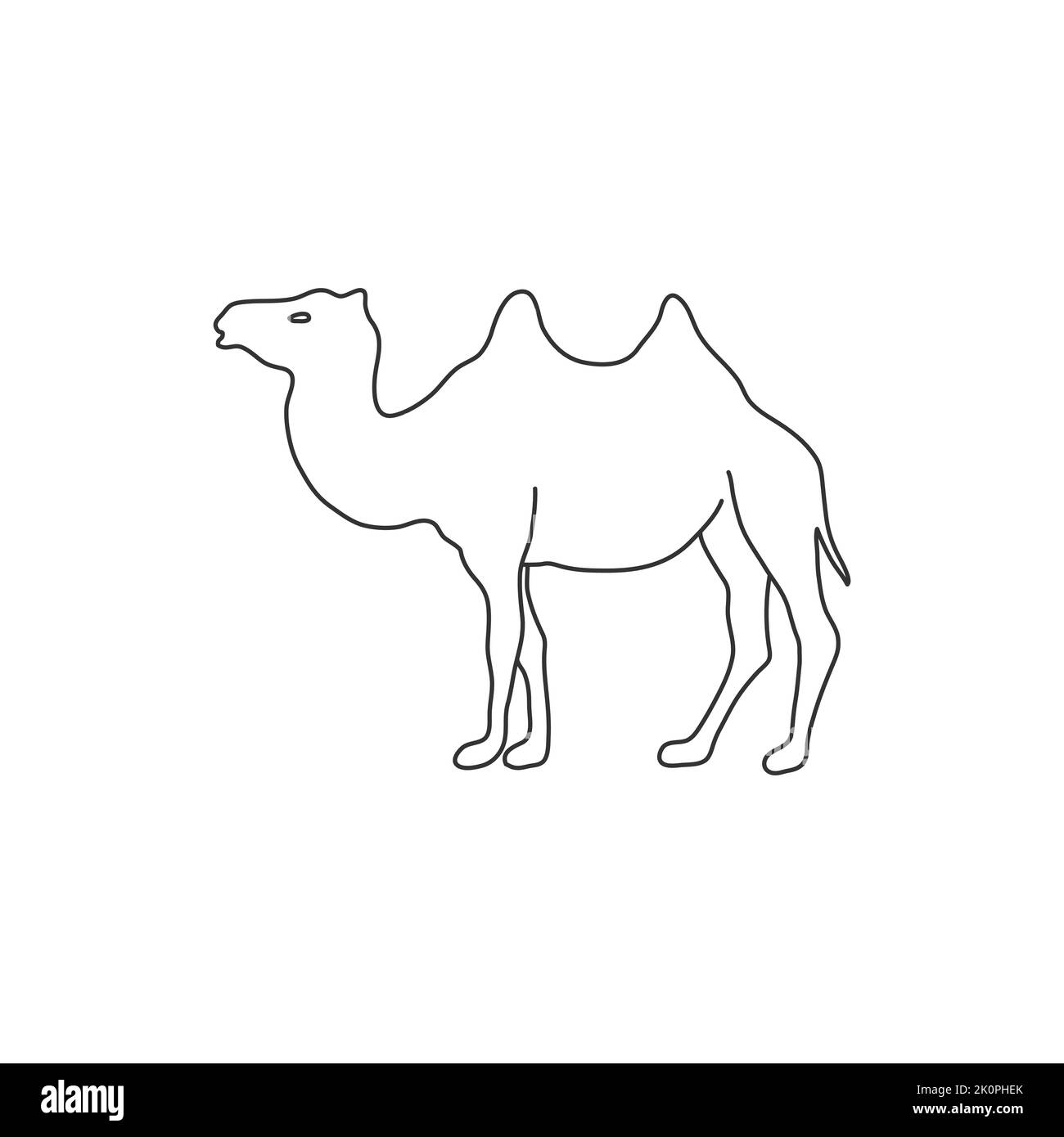 Camel animal line icon simple vector Stock Vector