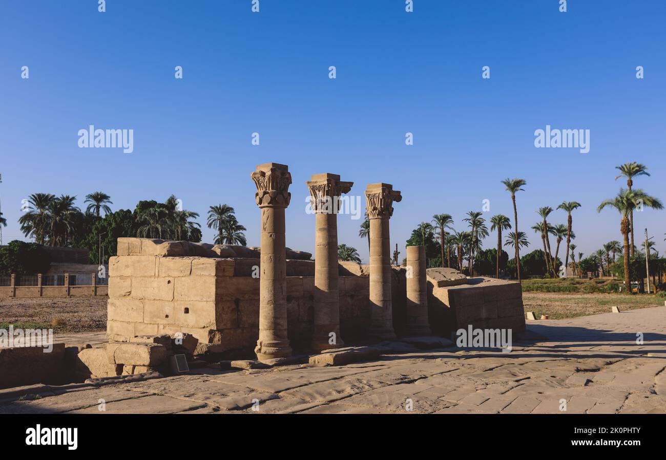 Outdoor View to an Ancient Egyptian Dendera Temple complex in south
